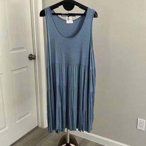 Pink Lily Size Large Blue Shift Dress